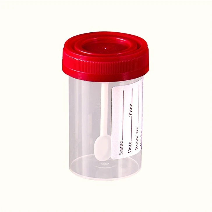 Kasalxona uchun bir martalik plastik najasli konteyner namunasi kubogi